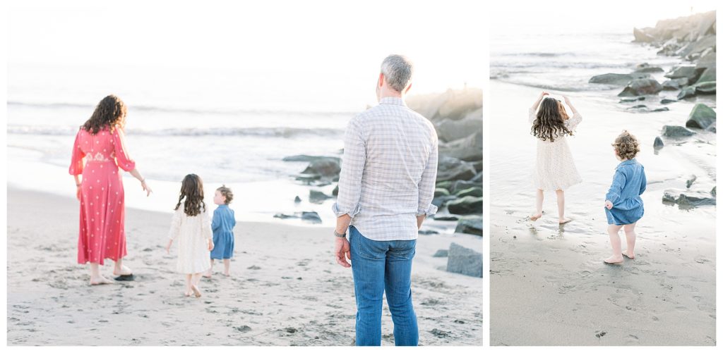 A family on the Santa Monica Beach