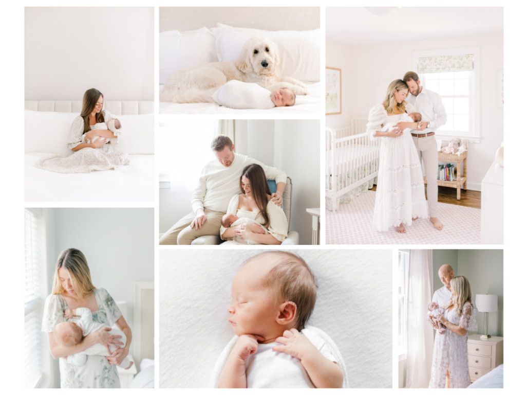 A variety of newborn photo session images from New Jersey Newborn photographer Kate Voda Photography
