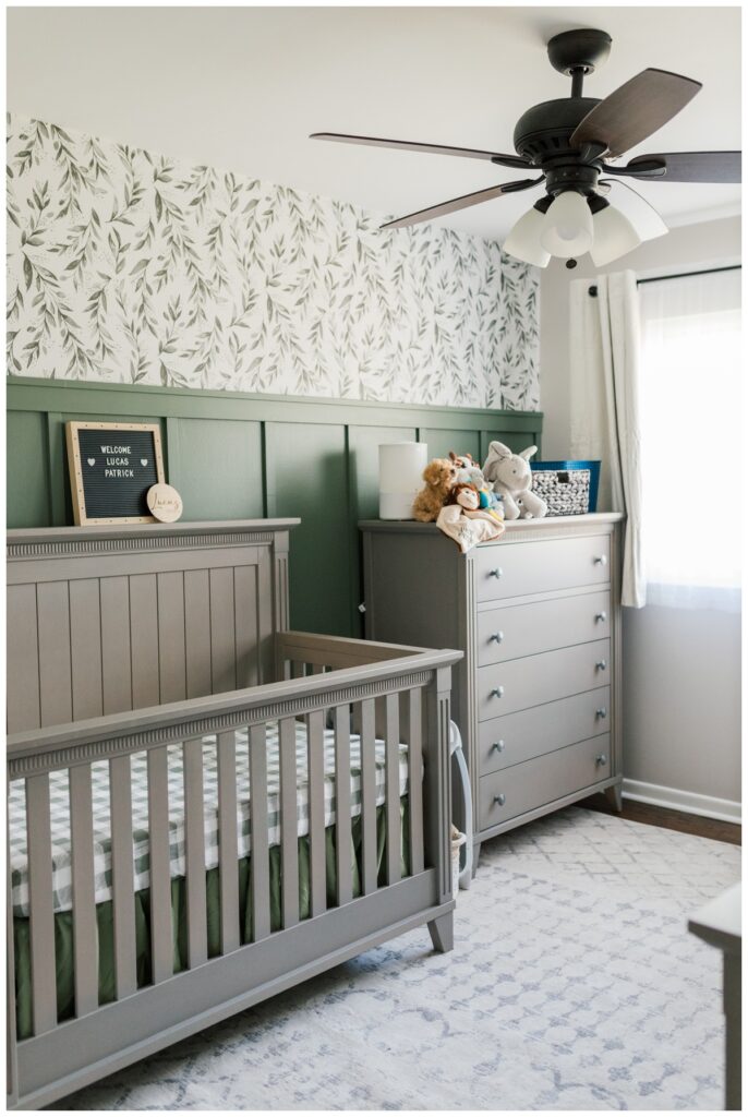 Nursery details during newborn photos at home